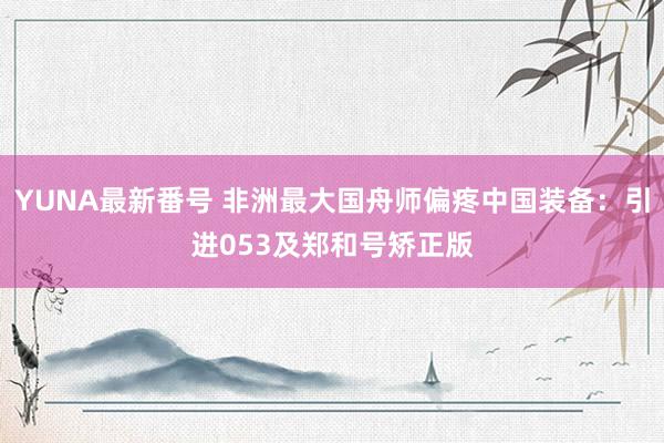 YUNA最新番号 非洲最大国舟师偏疼中国装备：引进053及郑和号矫正版