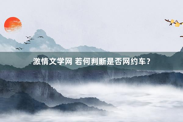 激情文学网 若何判断是否网约车？