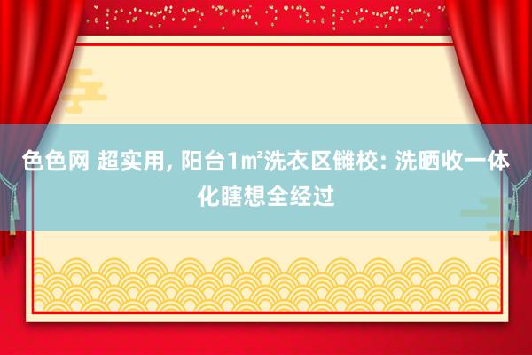 色色网 超实用, 阳台1㎡洗衣区雠校: 洗晒收一体化瞎想全经过